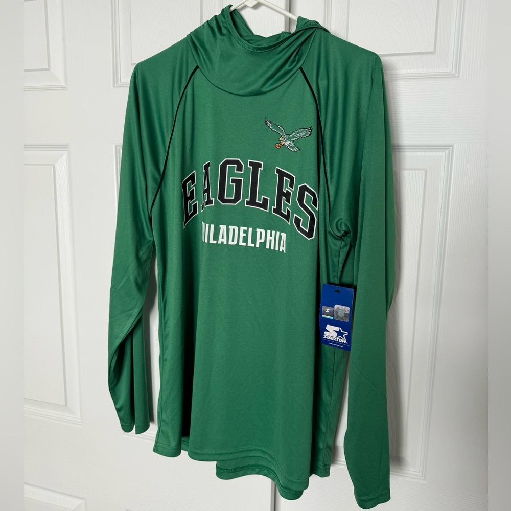 NWT Philadelphia EAGLES green, lightweight men’s athletic wear Hoodie size Large